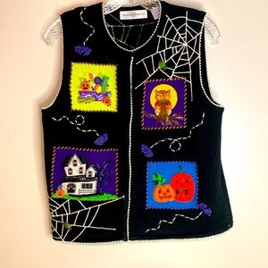 Marisa Christina embroidered Halloween Vest size small in excellent condition